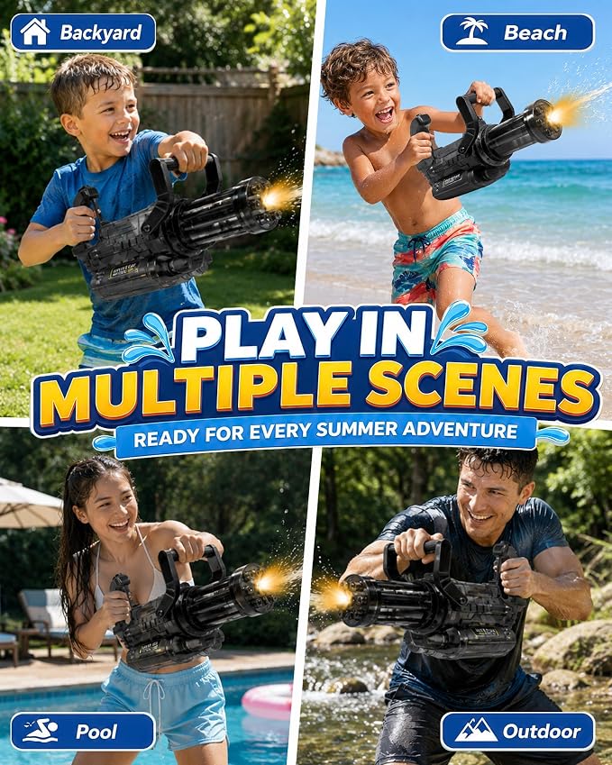 Water Blaster Soaker Toy for Kids Adults | Summer Outdoor Water Splashing Toy | Powerful Water Flow Blaster for Beach Pool Party Gift for Boys Girls Ages 8-14