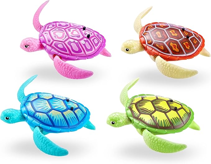 Robo Alive Robo Turtle Robotic Swimming Turtle (Green + Pink) by ZURU Water Activated, Comes with Batteries, Exclusive (2 Pack)