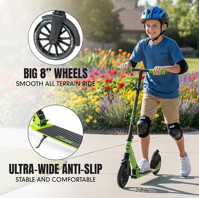 Kick Scooter for Kids, Teens & Adults - Lightweight Durable Frame, Smooth Ride, Sturdy Deck - Fun Rides for All Ages - Madd Gear
