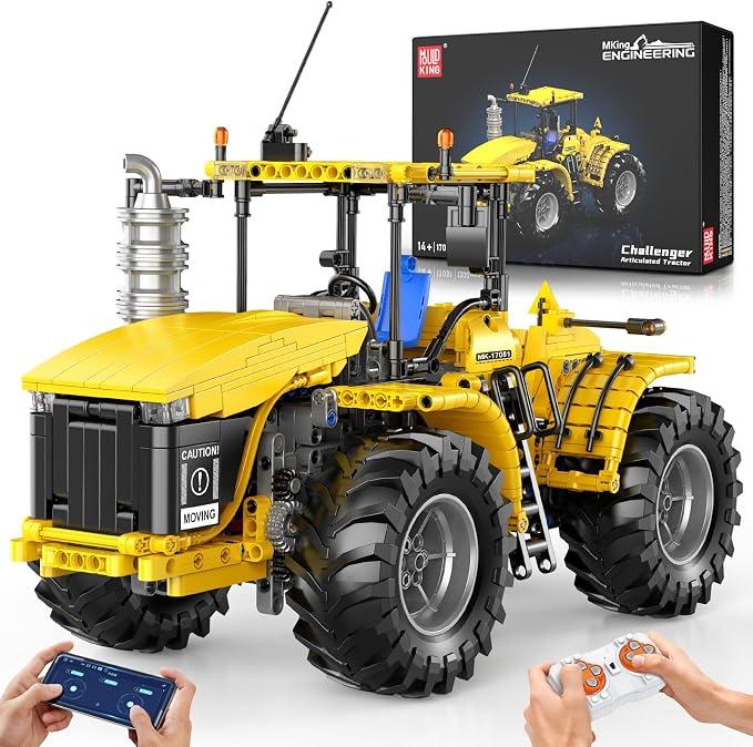 Mould King 17081 RC Technik City Tractor Building Sets, MOC Semi Construction Vehicles Farm Sets for Adults, 1401 Pieces Remote Control Tractor Model Set for Adult/Collections Enthusiasts