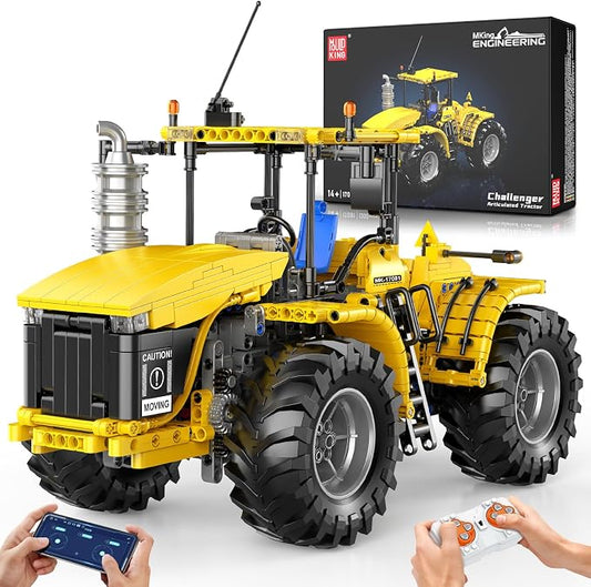 Mould King 17081 RC Technik City Tractor Building Sets, MOC Semi Construction Vehicles Farm Sets for Adults, 1401 Pieces Remote Control Tractor Model Set for Adult/Collections Enthusiasts