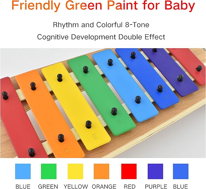 Xylophone for Kids Wood Xylophone with Mallets Orff Music Instrument for Educational& Preschool Learning Baby Percussion Kit with Professional Tuning for Toddlers Gift Choice for Children age