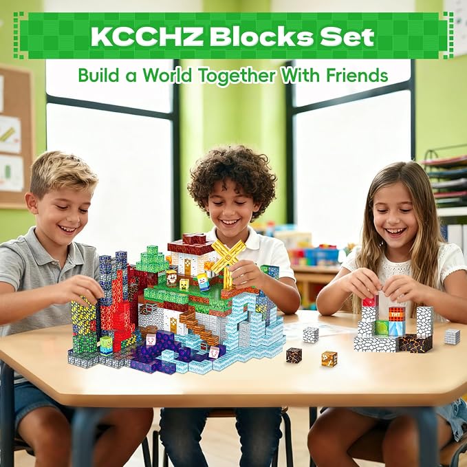 Magnetic Blocks - 600 PCS Magnetic Building Blocks Cubes, Magnet Toys for Kids Age 3+, Toy Building Set for Kids, Magnets Stacking Construction Easter Birthday Gifts for Boys Girls Age 4-8, 8-12