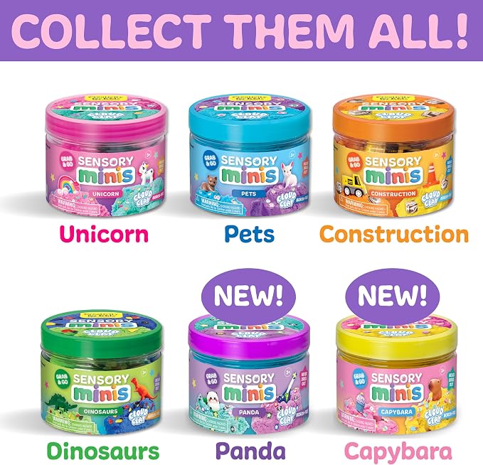 Creativity for Kids Sensory Minis Panda Kit | Cloud Clay Sensory Toy for Toddlers | Squish, Scoop & Discover Panda Surprise Pieces | Mess-Free, Screen-Free Travel Activity for Kids (Ages 3+)