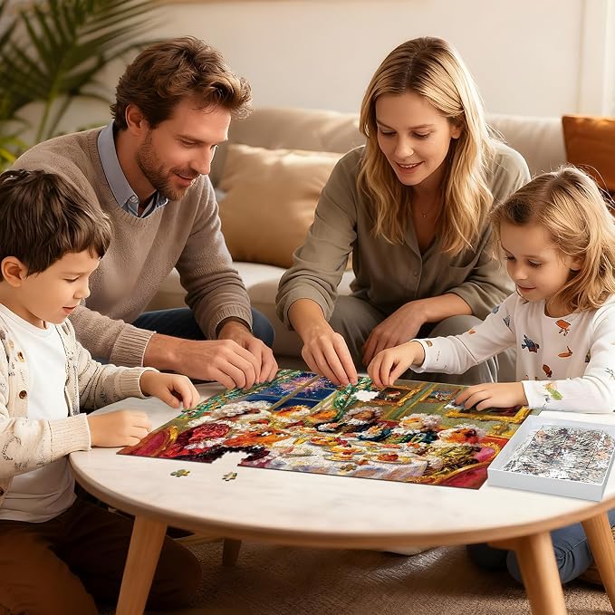1000 Piece Jigsaw Puzzle for Adults, Whimsical Guinea Pig | Royal Banquet Oil Painting, Impossible Puzzle with Storage Bag, Lovely Wall Decor & Gift for Animal Lovers, 27.56" x 19.7"