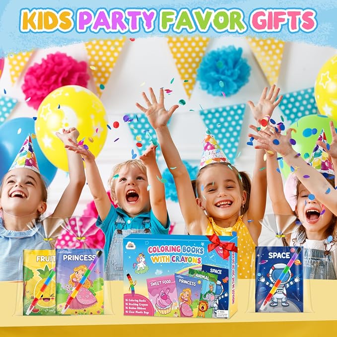 ZMLM 36 Pack Coloring Books for Kids with Crayons,Graduation Party Favors for Kids 4-8, Goodie Bags Stuffers for Toddlers, Classroom Prizes Birthday Return Gifts (Party)