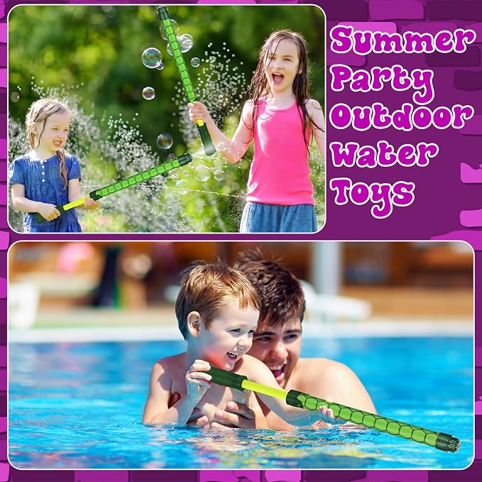 Halloscume 12 Pcs Green Turtle Shell Pattern Water Gun Party Favors Summer Activity 15.75 in Water Gun Blasters Toys for Kids Outdoor Swimming Pool Backyard Beach Games