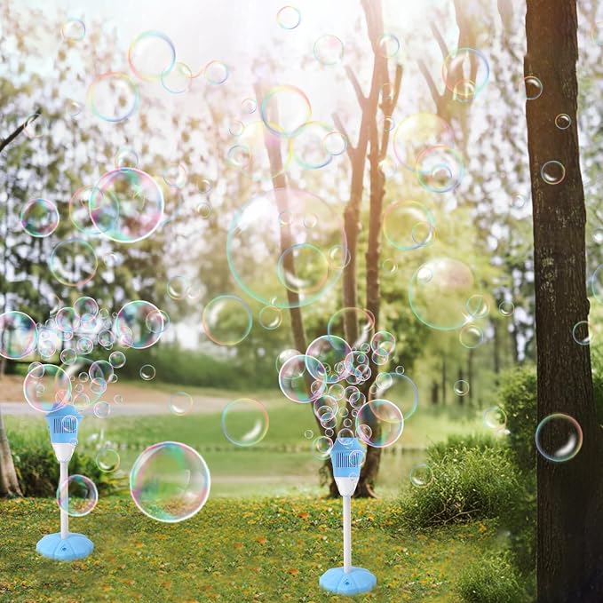 Palksky Bubble Machine with Lights for Outdoor, Automatic Bubbles Blower Maker for Kids Toddlers, Height 47 Inches Battery Bubbles Blower Machine for Wedding Birthday Party