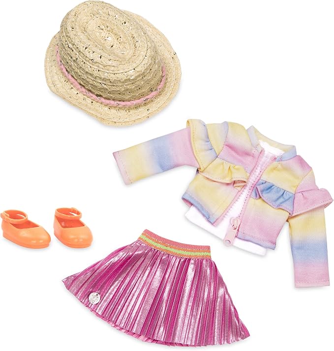 Glitter Girls – 14-Inch Doll Outfit Bundle – 3 Fashion Outfits – Rainbow Jacket, Cat – Ears, Sweater Dress – Clothes & Accessories – Fashion Pack – 3+ Years