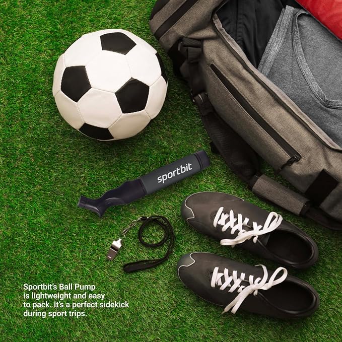SPORTBIT Ball Pump for Sports Balls - Push & Pull Inflating System - Hand Pump for Exercise Balls - Volleyball Pump, Basketball Inflator, Ball Air Pump - Goes with 5 Needles Set