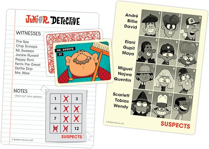Junior Detective Game by Buffalo Games, Board Games for Kids 6-10, Family Board Games, Mystery Board Game for Kids, Cooperative Detective Game, Fun Family Games