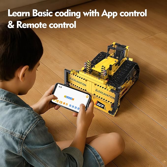 Resosese 5 in 1 Building Toys STEM Robotics Kits - Remote-Controlled Excavator Engineering Kit for Kids Age 6 7 8 9 10 11 12-14 with 555 Pieces，DIY Educational Science Kits Gift for Boys & Girls