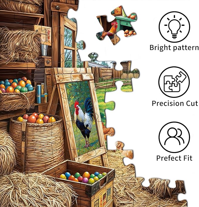 Chicken Coop Puzzles for Adults 1000 Piece, Jigsaw Puzzles for Adults, Adult Challenging Game Toys, Impossible Puzzle, Family Decoration Puzzle, Gifts for Father's Day