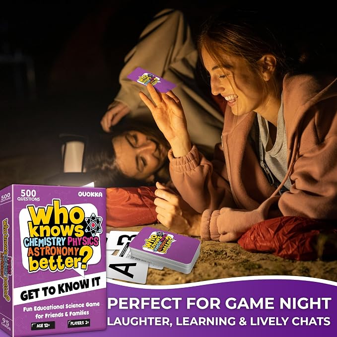Board Games for Kids 8-12 – Family Card Games for Kids and Adults – Science Trivia Cards for Family Game Night – Who Knows Chemistry Physics Astronomy Better – Fun Card Game for Families and Teens