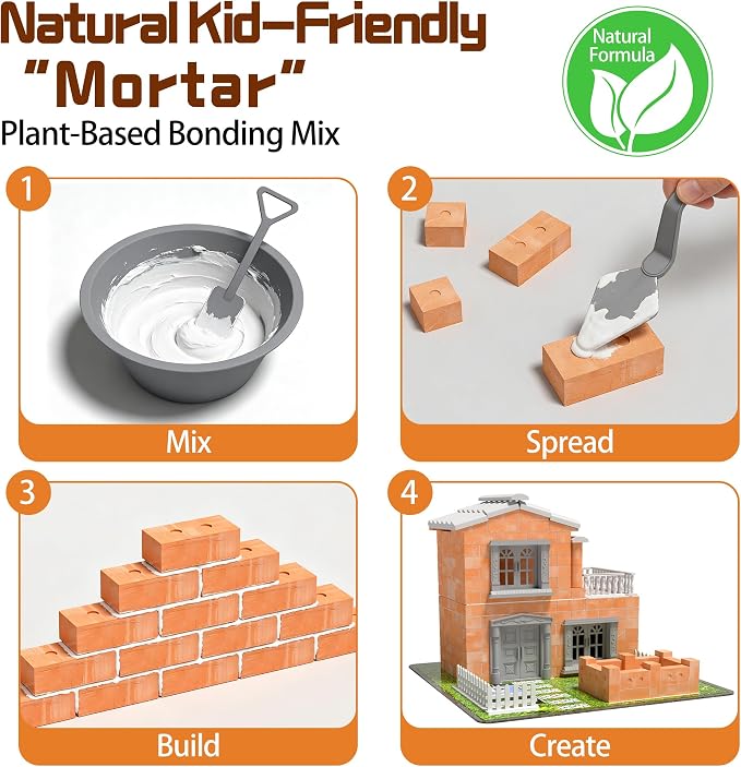 Mini House Building Kit for Kids Ages 8+, Tiny House Building Toy with Real Mini Bricks, STEM DIY Construction Set, Garden Villa Architecture Craft Gift for Boys and Girls