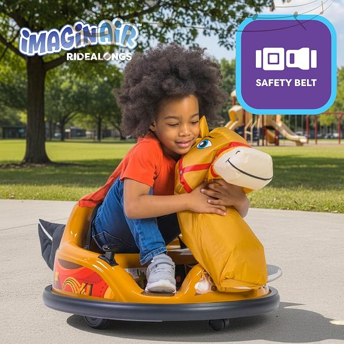 6V Horse Toys Toddler Bumper Car - Toddler Toy, Kids Electric Car, Ride On Toy, w/Music, Parent Remote Control, LED Lights, 360° Spin, Auto-inflated, 1 MPH, Max Weight of 66lbs, Age 1.5-4