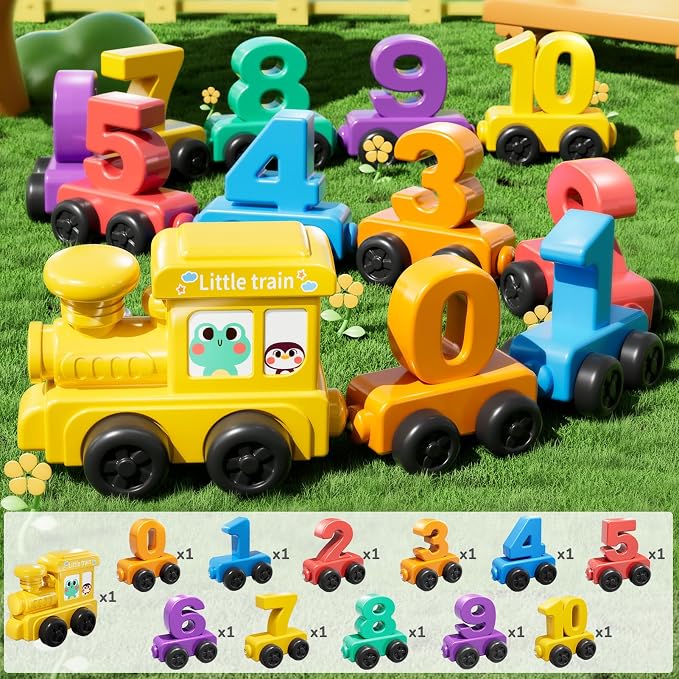 JUKUDAHU Magnet Number Train Set for Toddlers 3-4 Years Old - Counting Toy, Color Sorting Toy, Preschool Educational Activities, Learning Toy, Train Birthday Gifts for Boys Girls 3 4 5