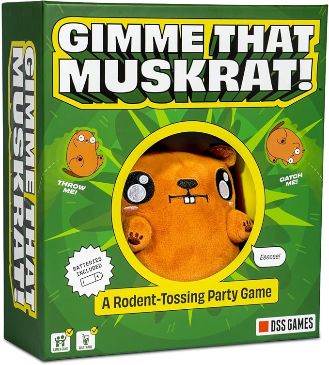 DSS Games Gimme that Muskrat: A Rodent-Tossing Party Game [Hot Potato, Inside or Outside Family Activity, Game Night, Great for Kids, Teens, and Adults Idea | Ages 8 and Up]