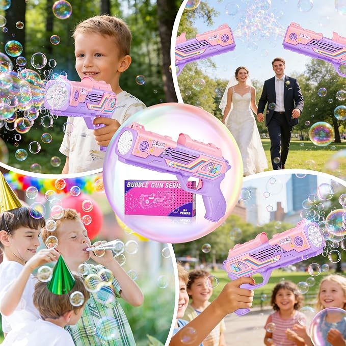 Rechargeable Unicorn Bubble Gun, Unicorn Toys for Girls Age 4-6, Outdoor Toys Bubble Machine, 3 4 5 6 7 8 9 10 11 12 Year Old Girl Gifts, Easter, Birthday, Summer, Wedding, Party Favors, Halloween