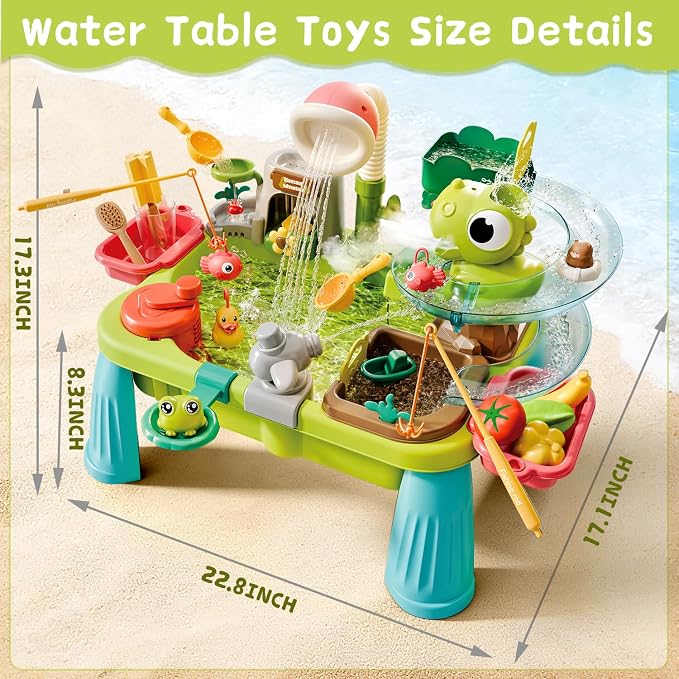 2026 Upgraded Water Table For Toddlers 1-3, Outdoor Water Table for Kids Ages 4-8 with Pump, Play Sink with Running Water, Summer Outside Sensory Water Activity Tables, Water Play Table for Girls Boys