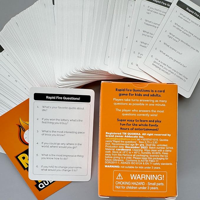 QUOKKA Icebreaker Cards with 500+ Questions - Adults Kids Family Conversation Cards Game - Break the Ice Family Game for Kids 8-12 - Perfect for Family or Adults Game Night I Travel Version
