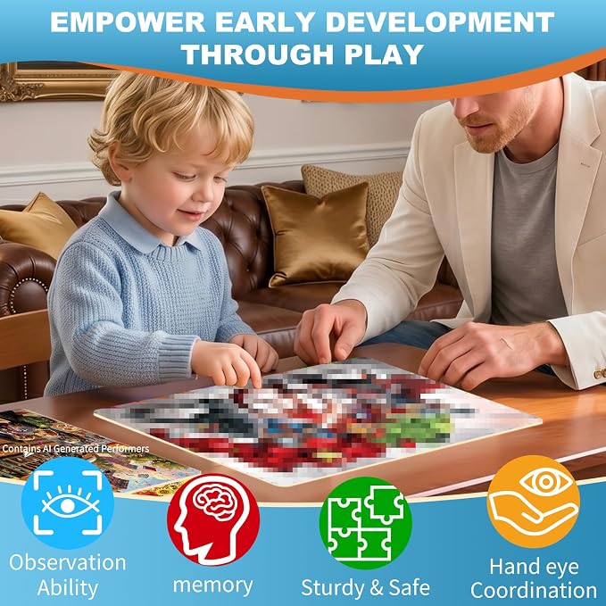 60 Pieces Puzzles for Kids Ages 3-8, Jigsaw Puzzles in Metal Box, Educational Learning Toys, Children Jigsaw Puzzles Kids Puzzles Games for Girls and Boys