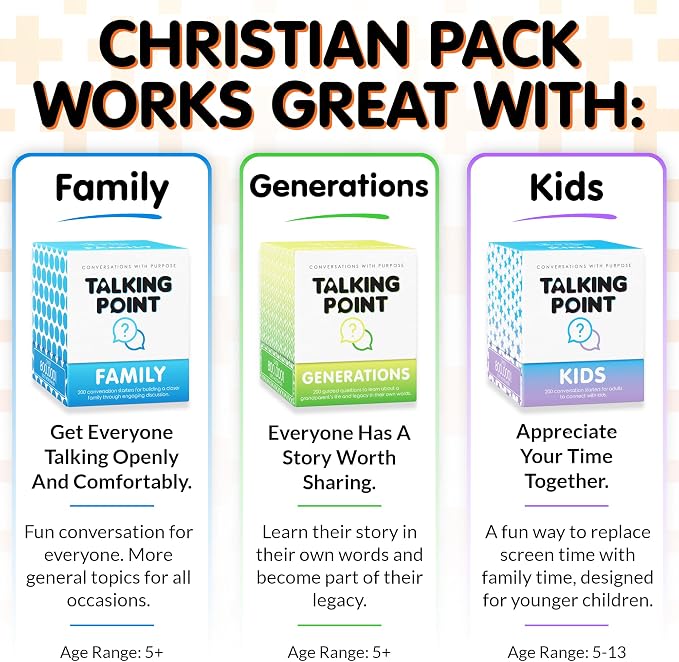 200 Conversation Cards for Christians Game - Explore Your Faith and Have Fun on Family Game Night, Bible Study or Youth Groups - Perfect for Church Groups, Couples Night, Easter Gifts