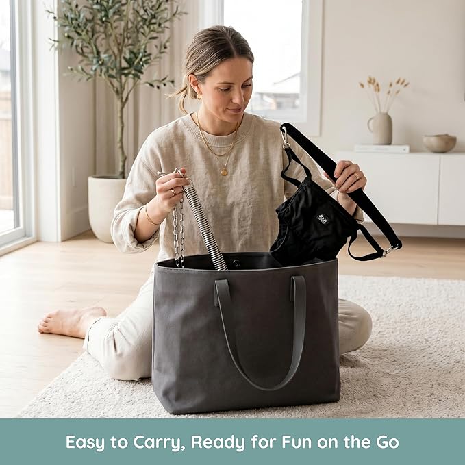 Jolly Jumper Iconic (Black), Doorway Baby Jumper, Indoor Exercise Saddle Seat, Adjustable Height, for Infants up to 28lbs, No Stand Required