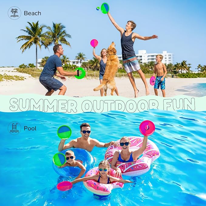 Upgraded Toss and Catch Ball Game Set, Beach Pool Toys Outdoor Games for Kids Toys, Outside Family Lawn Yard Games, for Boys Girls 3 4 5 6 7 8 9 10 11 12 Years Old