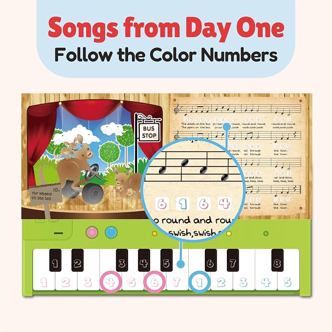 BEST LEARNING My First Piano Book — Award-Winning 20-Key Toy Piano for Toddlers and Kids Ages 3-8 — 10 Nursery Rhymes, 6 Instrument Sounds, Record & Playback — Educational Music Birthday Gift