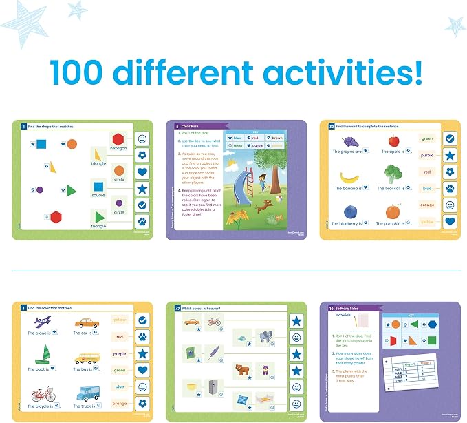 hand2mind ConfiDice Getting Ready for Kindergarten, Elementary Prep, Learning Games for Kindergarten, Toddler Learning, Math and Reading Games, Workbook for Kids (100 Activities)