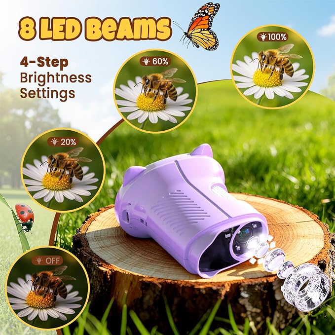 Handheld Digital Mini Microscope for Kids: 1000X 4K Portable Pocket 2.4" Screen Microscopes Toys STEM Electronic Learning Educational Science Kit 8-12 Birthday Gift 4 5 6 7 Year Old Boy Girl (Purple)