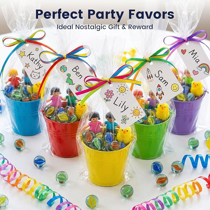 SallyFashion 240PCS Marbles for Kids, Cat Eye Marbles Mixed 5 Colors for Chinese Checkers, Marble Run Toys, Board Games