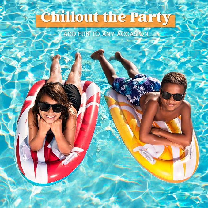 JOYIN 2 Pack Inflatable Body Boards for Water Slides, Swimming Pool Floating Learn to Swim, Summer Water Fun Toy for Kids