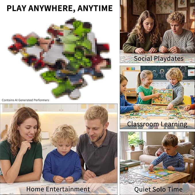 60 Pieces Puzzles for Kids Ages 3-8, Jigsaw Puzzles in Metal Box, Educational Learning Toys, Children Jigsaw Puzzles Kids Puzzles Games for Girls and Boys