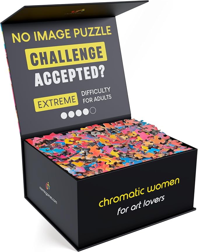 No Image Puzzle 1000 Irregular Pieces Extreme Difficult Jigsaw Challenge Adults Hardest Puzzle No Guide Ultimate Brain Teaser Extreme Level Chromatic Women Mystery Unique Gift