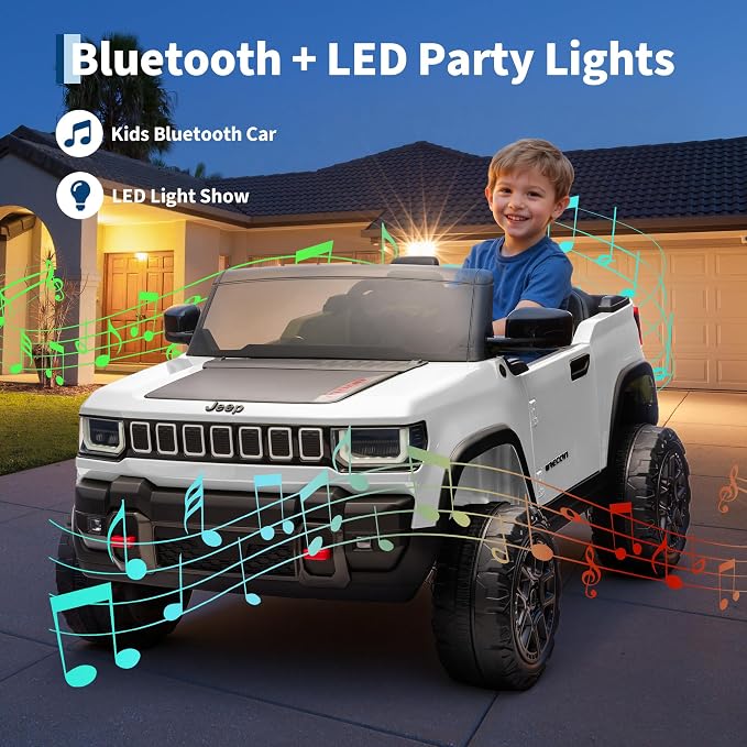 Garvee 24v Licensed Kids Ride on Car, 2 Seater Electric Truck for Big Kids with Parent Remote Control, 3 Speeds, Bluetooth Music, LED Lights for Ages 3-8
