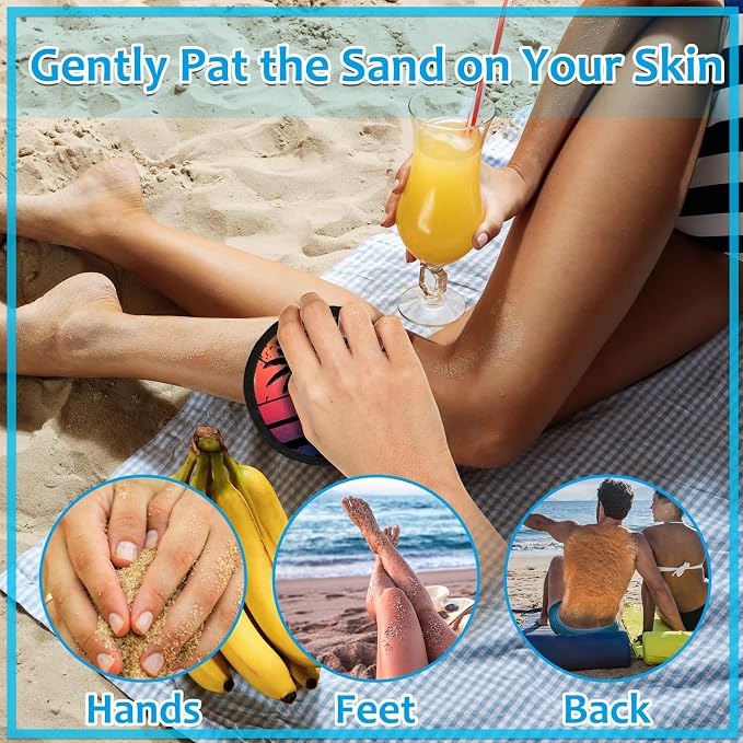 Natural Sand Remover Pouch for Beach | Aloe & Oat Powder, Talc-Free & Hypoallergenic | Waterless Cleaner for Feet, Swimsuits, Pets | Eco Travel Gift