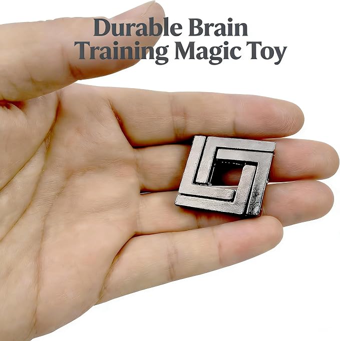 MAGIKON Traditional Brain Teaser, Classical Puzzle Magic Toy (Square Lock)