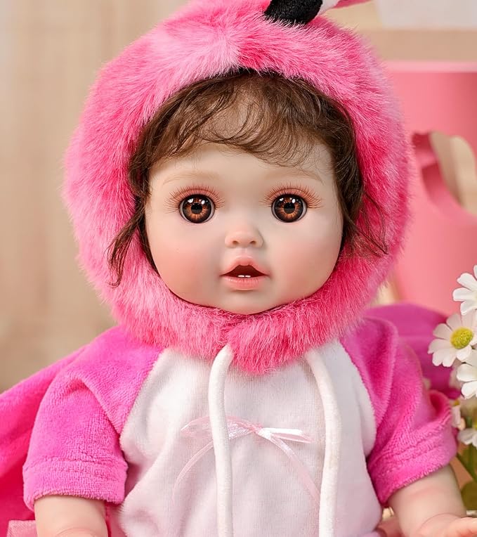Reborn Baby Dolls, 18 Inch Large Realistic Hand-Rooted Hair Lifelike Baby Dolls with Accessories for 3+ Year Old Girls Gifts, Pretend Play, Collection