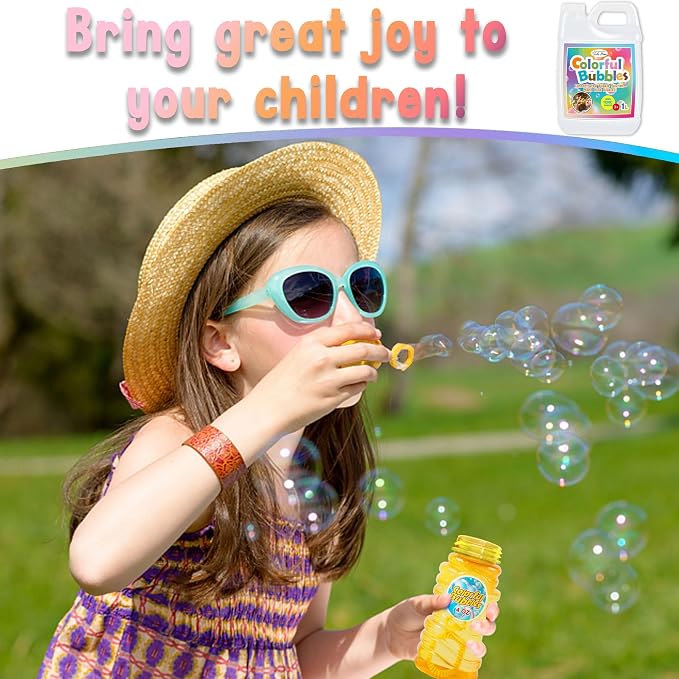Lulu Home 2 Packs Bubble Concentrated Solution, Each 1 L/ 33.8 OZ Bubble Refill Solution for Kids Bubble Machine, Giant Bubble Wand, Bubble Blower Toys, Birthday Party Favors (White Bottle)