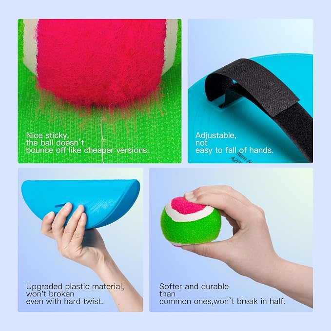 Upgraded Toss and Catch Ball Game Set, Outdoor Games for Kids Toys, Stocking Stuffers for Family Games, Beach Pool Yard Christmas Toys Birthday Gifts for Boys Girls 3 4 5 6 7 8-12 Year Old
