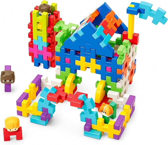 Interlocking Building Blocks STEAM Construction Set, Farm Role Play Theme, Multi-Dimensional, for Preschool Kids Ages 3-4 (122)