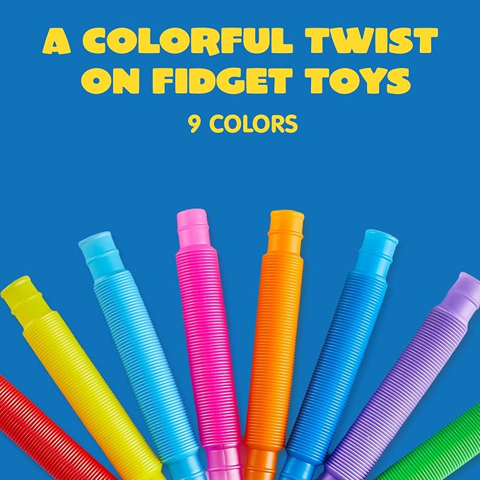JOYIN 72 Pack Pop Tubes, Sensory Toys (Small) Fidget Toys Party Favors - 9 Colors, Creativity Learning & Fun for Kids - Perfect for Prizes Goodie Bags, Classroom School Reward