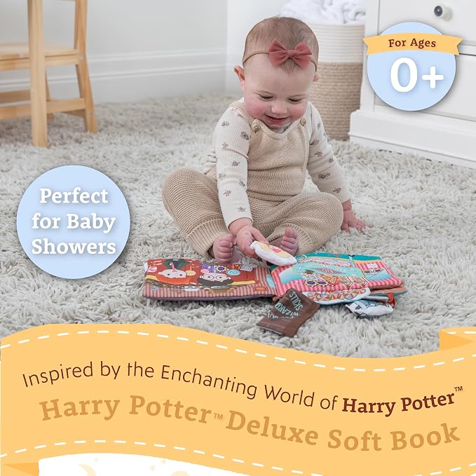 Kids Preferred Harry Potter Activity Deluxe Soft Book with Crinkle, Squeak, Peek-a-Boo Flap, and Tactile Features – 8 Inches