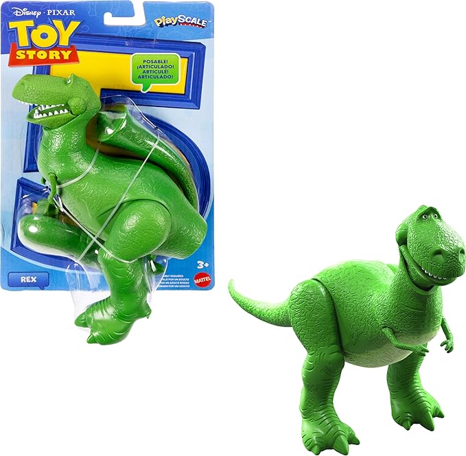 Mattel Disney and Pixar Toy Story 5 Rex Action Figure | 7-inch Playscale, 1 Key Character, 8+ Posable Joints, Movie-Accurate Design