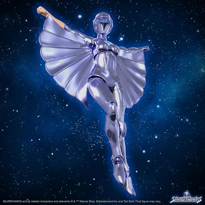 Super7 ULTIMATES! SilverHawks Steelheart - 7" SilverHawks Action Figure with Accessories Classic Cartoon Collectibles and Retro Toys