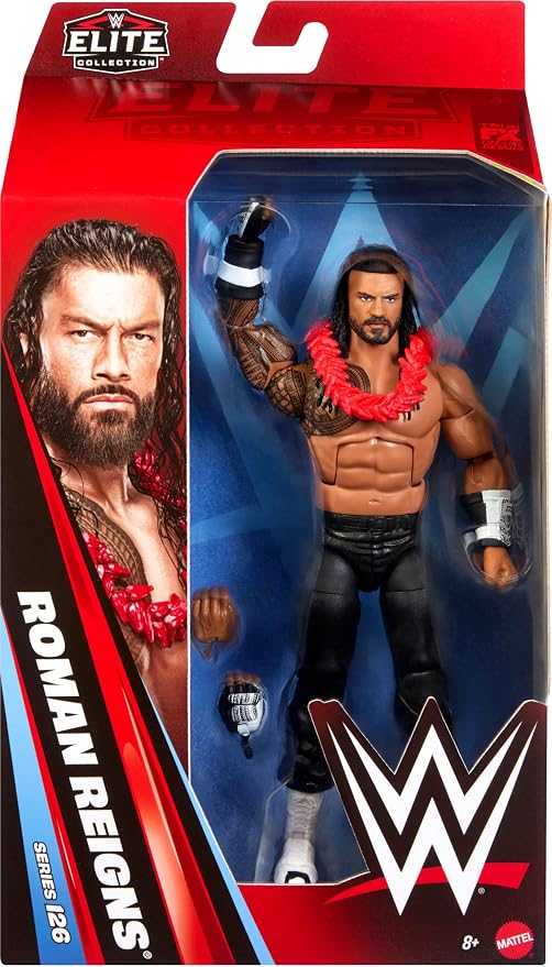 Mattel WWE Elite Action Figure & Accessories, Series #126 Set, 6-inch Collectible Roman Reigns with 25 Articulation Points & Swappable Hands