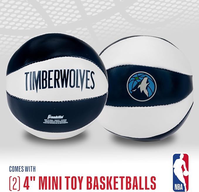 Franklin Sports NBA Toy Basketballs - 2 Pack of Kids Soft Mini Basketballs for Over The Door + Indoor Hoops - NBA Fan Shop