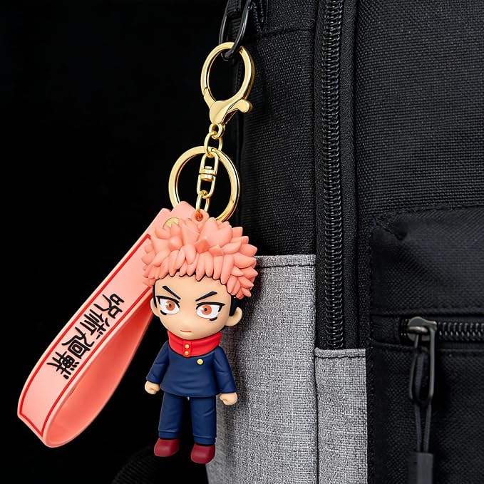 JJK Novelty Keychain, Collectable Anime Mini Figure, Fun Keyring Jewelry Gift for Men and Women